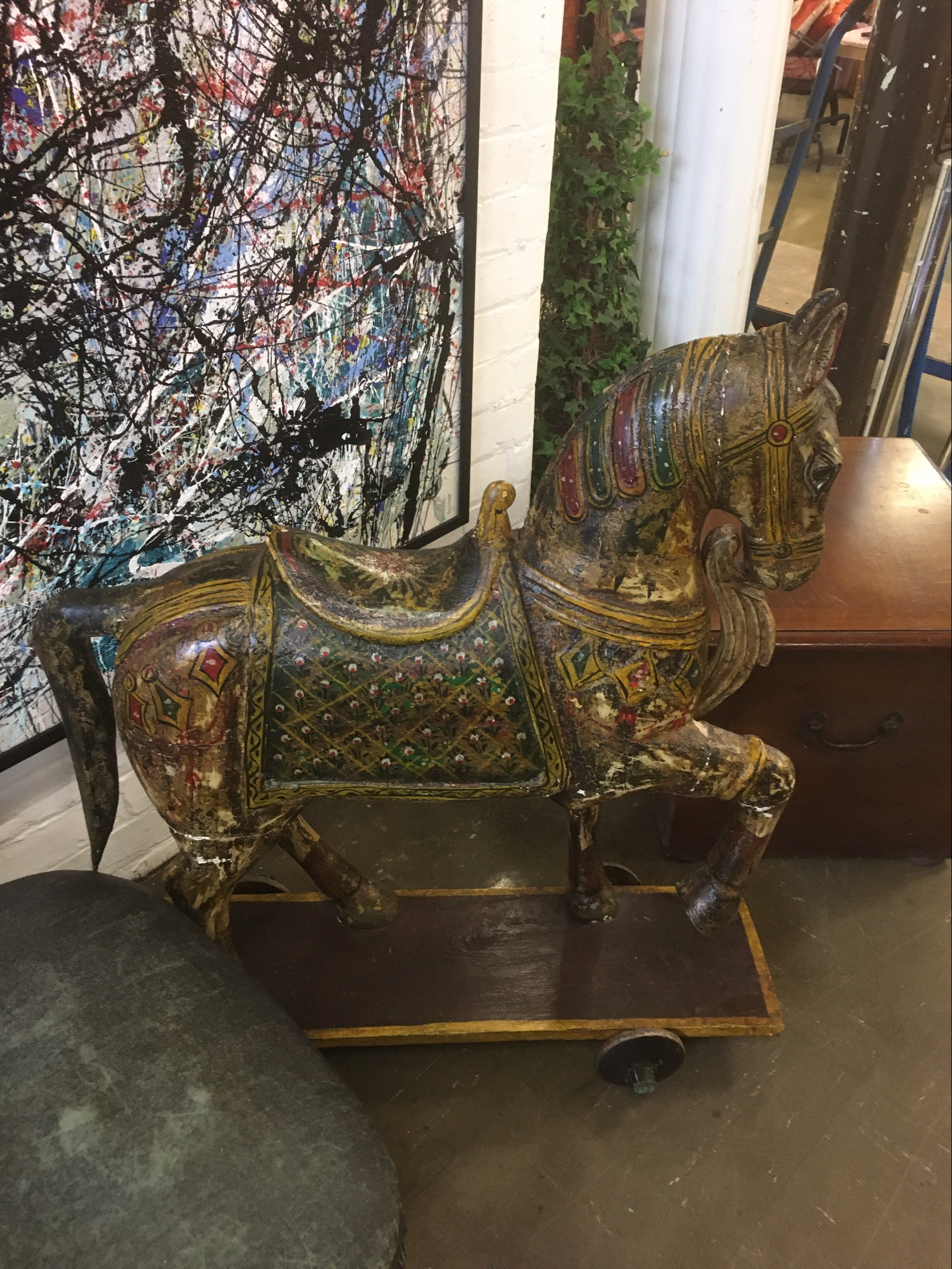 Hand painted prancing horse